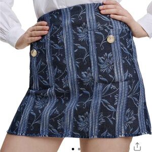 Maje Ipel Cotton-blend Jacquard Mini Skirt Size 40